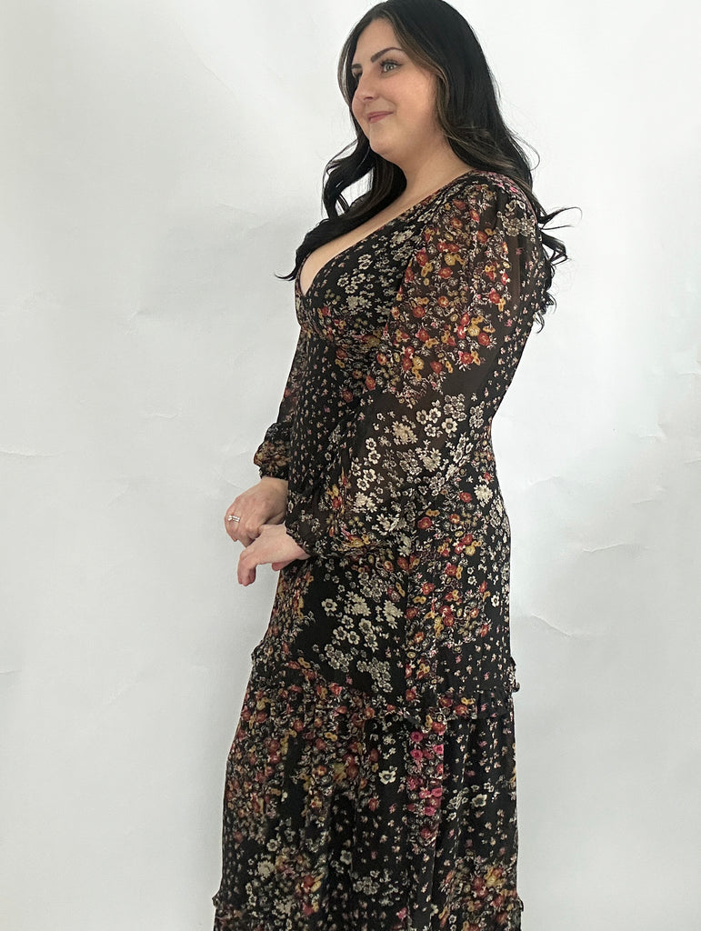 Dark Floral Maxi Dress Dark Floral Maxi Dress