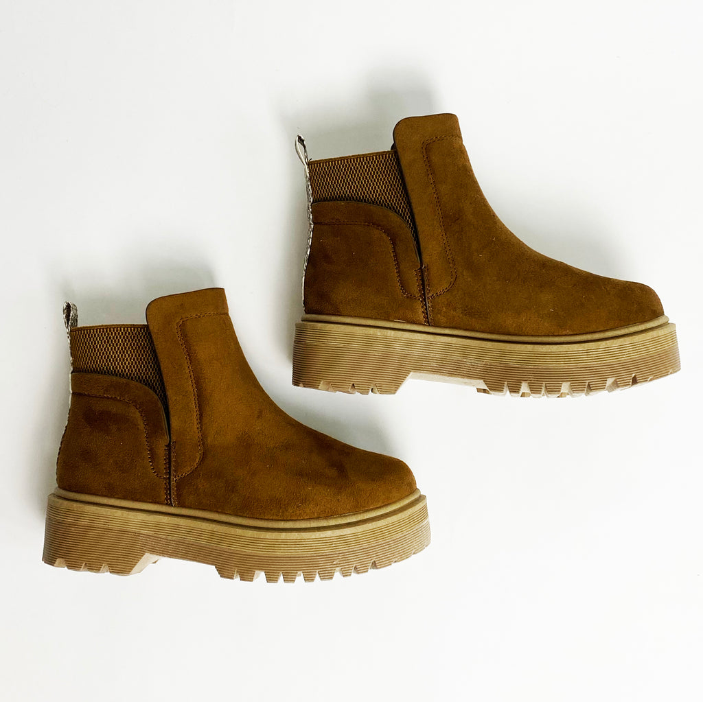 Coffee Suede Chelsea Boots